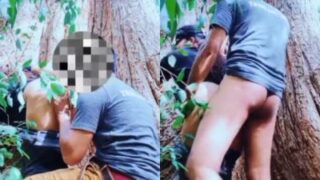 Outdoor Raw Pussy Pounding Of A Horny Couple Fucking Hard Under A Massive Tree